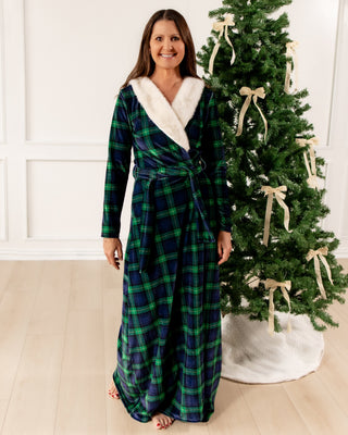 ****PREORDER***Eleanor Fur Trim Robe - Evergreen Heirloom