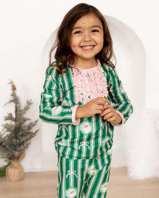 ****PREORDER***Ruffle Buttflap Pajamas - Pink Bows Santa
