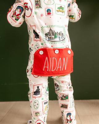 Organic Cotton Zippy Buttflap Pajamas - Boys Christmas in New York