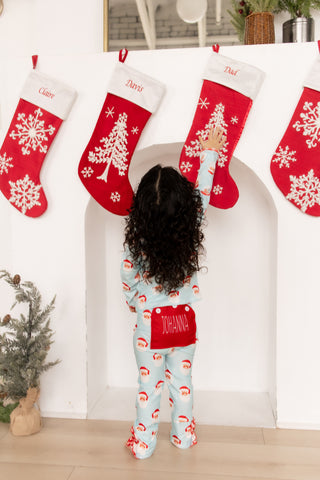 ****PREORDER***Ruffle Buttflap Pajamas - Vintage Santa  Holiday Lounge