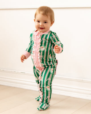 ****PREORDER***Zippy Ruffle Buttflap Pajamas - Pink Bows Santa