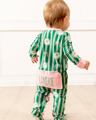 ****PREORDER***Zippy Ruffle Buttflap Pajamas - Pink Bows Santa