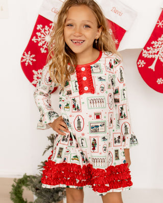 Organic Cotton Gown With Bloomers - Girls Christmas in New York