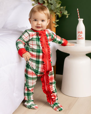 ****PREORDER***Ruffle Zippy Pajamas - Christmas Plaid