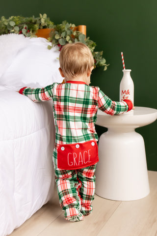 ****PREORDER***Ruffle Zippy Pajamas - Christmas Plaid