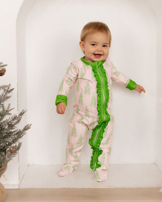 ****PREORDER***Ruffle Zippy - Pink Christmas Tree Holiday Lounge