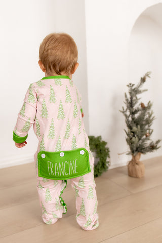 ****PREORDER***Ruffle Zippy - Pink Christmas Tree Holiday Lounge