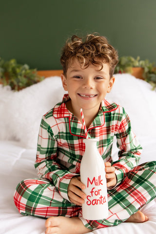 Kids Christmas Plaid - Button Down Pajamas - Sugar Bee Clothing