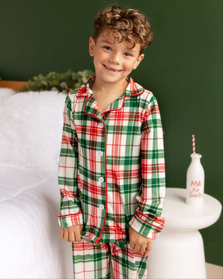 Kids Christmas Plaid - Button Down Pajamas - Sugar Bee Clothing