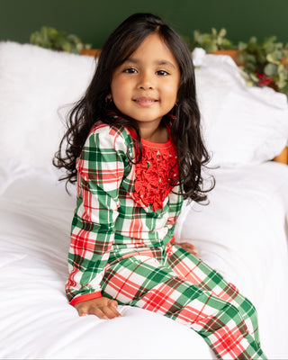 ****PREORDER***Ruffle Buttflap Pajamas - Christmas Plaid