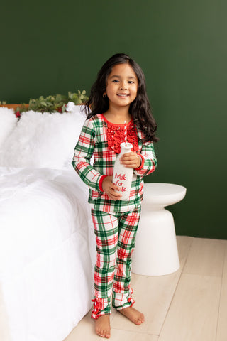 ****PREORDER***Ruffle Buttflap Pajamas - Christmas Plaid