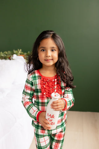 ****PREORDER***Ruffle Buttflap Pajamas - Christmas Plaid
