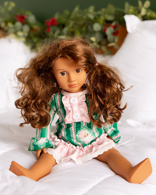 ****PREORDER***Doll Gown - Pink Bows Santa