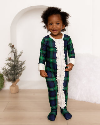 Organic Cotton Ruffle Zippy Pajamas - Traditions in Tartan