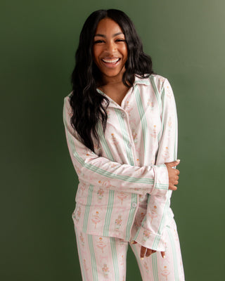 ****PREORDER***Adult Button Down Pajamas - Nutcracker Holiday Lounge