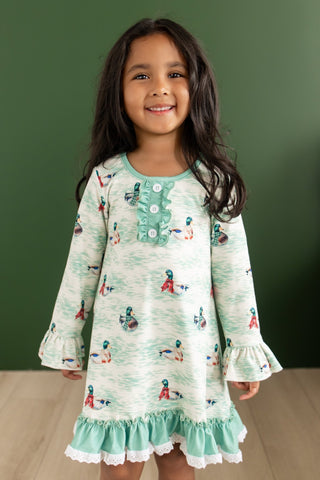 ****PREORDER*** Gown With Bloomers - Winter Ducks - Sugar Bee Clothing