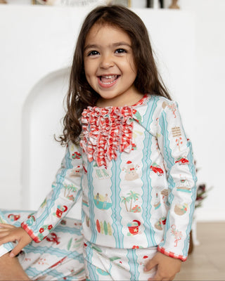 ****PREORDER***Ruffle Buttflap Pajamas - Christmas at The Beach - Sugar Bee Clothing