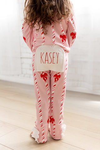 ****PREORDER***Ruffle Buttflap Pajamas - Candy Cane Lane - Sugar Bee Clothing