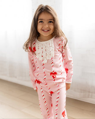 ****PREORDER***Ruffle Buttflap Pajamas - Candy Cane Lane - Sugar Bee Clothing