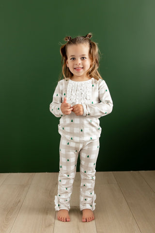 ****PREORDER***Ruffle Buttflap Pajamas - Holiday Gingham - Sugar Bee Clothing