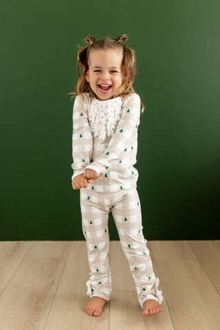 ****PREORDER***Ruffle Buttflap Pajamas - Holiday Gingham - Sugar Bee Clothing