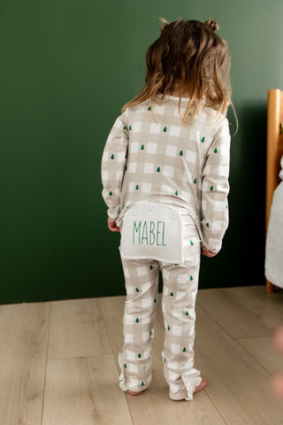 ****PREORDER***Ruffle Buttflap Pajamas - Holiday Gingham - Sugar Bee Clothing