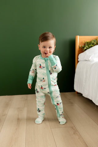 ****PREORDER***Zippy Buttflap Pajamas - Winter Ducks - Sugar Bee Clothing