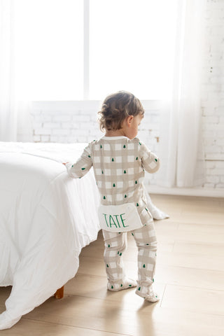 ****PREORDER***Zippy Buttflap Pajamas - Holiday Gingham - Sugar Bee Clothing