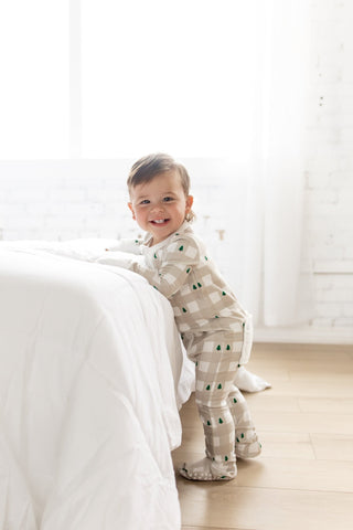 ****PREORDER***Zippy Buttflap Pajamas - Holiday Gingham - Sugar Bee Clothing