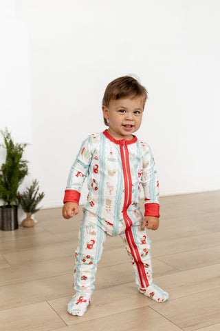 ****PREORDER***Zippy Buttflap Pajamas - Christmas at The Beach - Sugar Bee Clothing