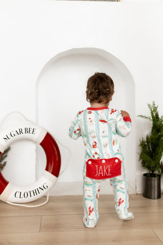 ****PREORDER***Zippy Buttflap Pajamas - Christmas at The Beach - Sugar Bee Clothing