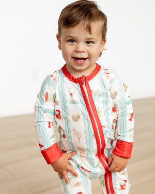 ****PREORDER***Zippy Buttflap Pajamas - Christmas at The Beach - Sugar Bee Clothing