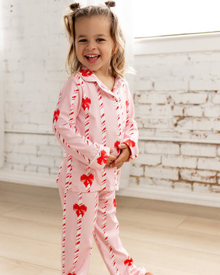 ****PREORDER***Kids Button Down PJs - Candy Cane Lane - Sugar Bee Clothing