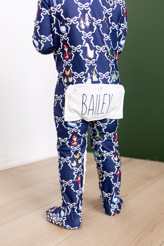 ****PREORDER***Girls Zippy Ruffle Buttflap Pajamas - 12 Days of Christmas - Sugar Bee Clothing