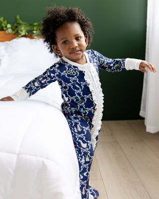 ****PREORDER***Girls Zippy Ruffle Buttflap Pajamas - 12 Days of Christmas - Sugar Bee Clothing