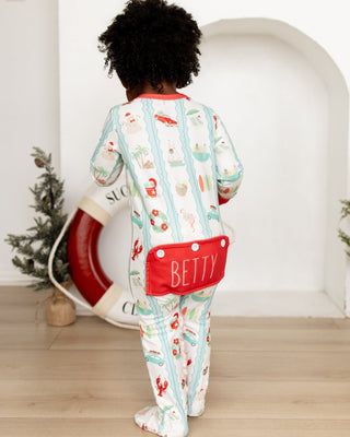 ****PREORDER***Ruffle Zippy Pajamas - Christmas at The Beach - Sugar Bee Clothing