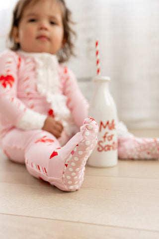 ****PREORDER***Zippy Ruffle Buttflap Pajamas - Candy Cane Lane - Sugar Bee Clothing