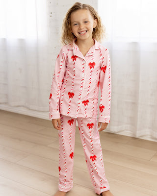 ****PREORDER***Kids Button Down PJs - Candy Cane Lane - Sugar Bee Clothing
