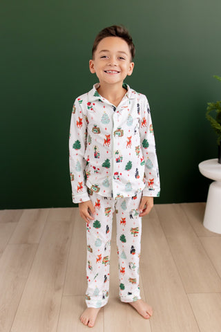 ****PREORDER***Kids Button Down Pajamas - Christmas Memories - Sugar Bee Clothing