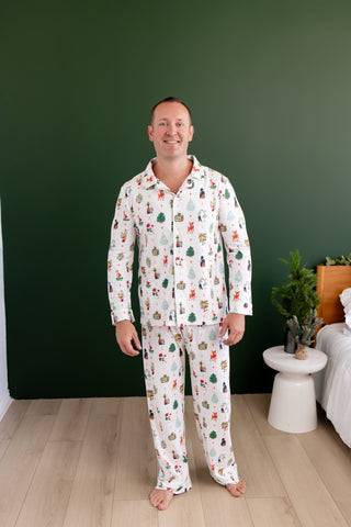 ****PREORDER***Adult Button Down Pajamas - Christmas Memories - Sugar Bee Clothing