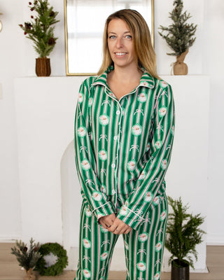 ****PREORDER***Women's Button Down Pajamas - Girls Storybook Santa - Sugar Bee Clothing