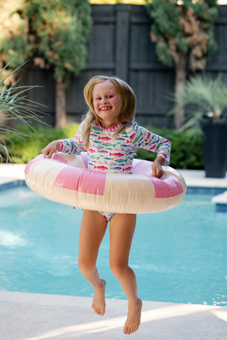 ***PREORDER***Ruffle Bottom Swimsuit - Rainbow Fish