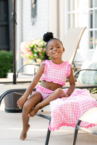 ***PREORDER***Ruffle Bikini - Pink Gingham