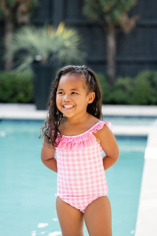 ***PREORDER***Bow Back Swimsuit - Pink Gingham