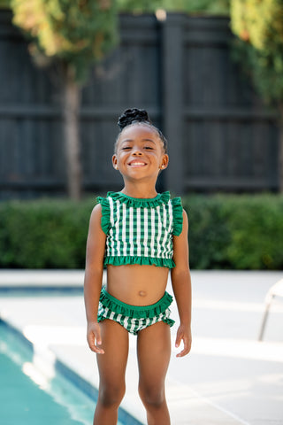 ***PREORDER***Ruffle Bikini - Green Gingham