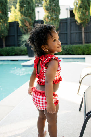 ***PREORDER***Ruffle Bikini - Red Gingham