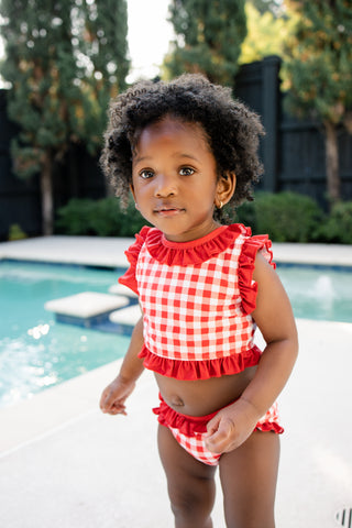 ***PREORDER***Ruffle Bikini - Red Gingham