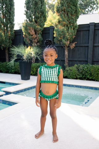 ***PREORDER***Ruffle Bikini - Green Gingham