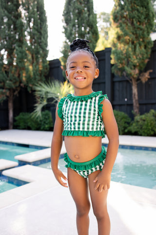 ***PREORDER***Ruffle Bikini - Green Gingham