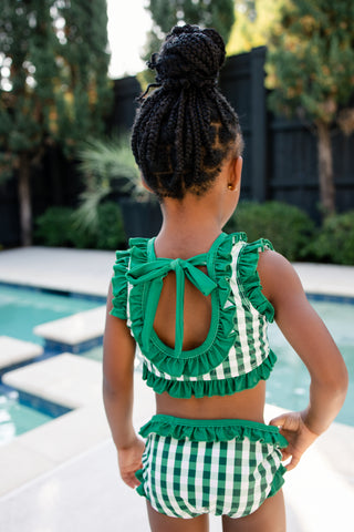 ***PREORDER***Ruffle Bikini - Green Gingham